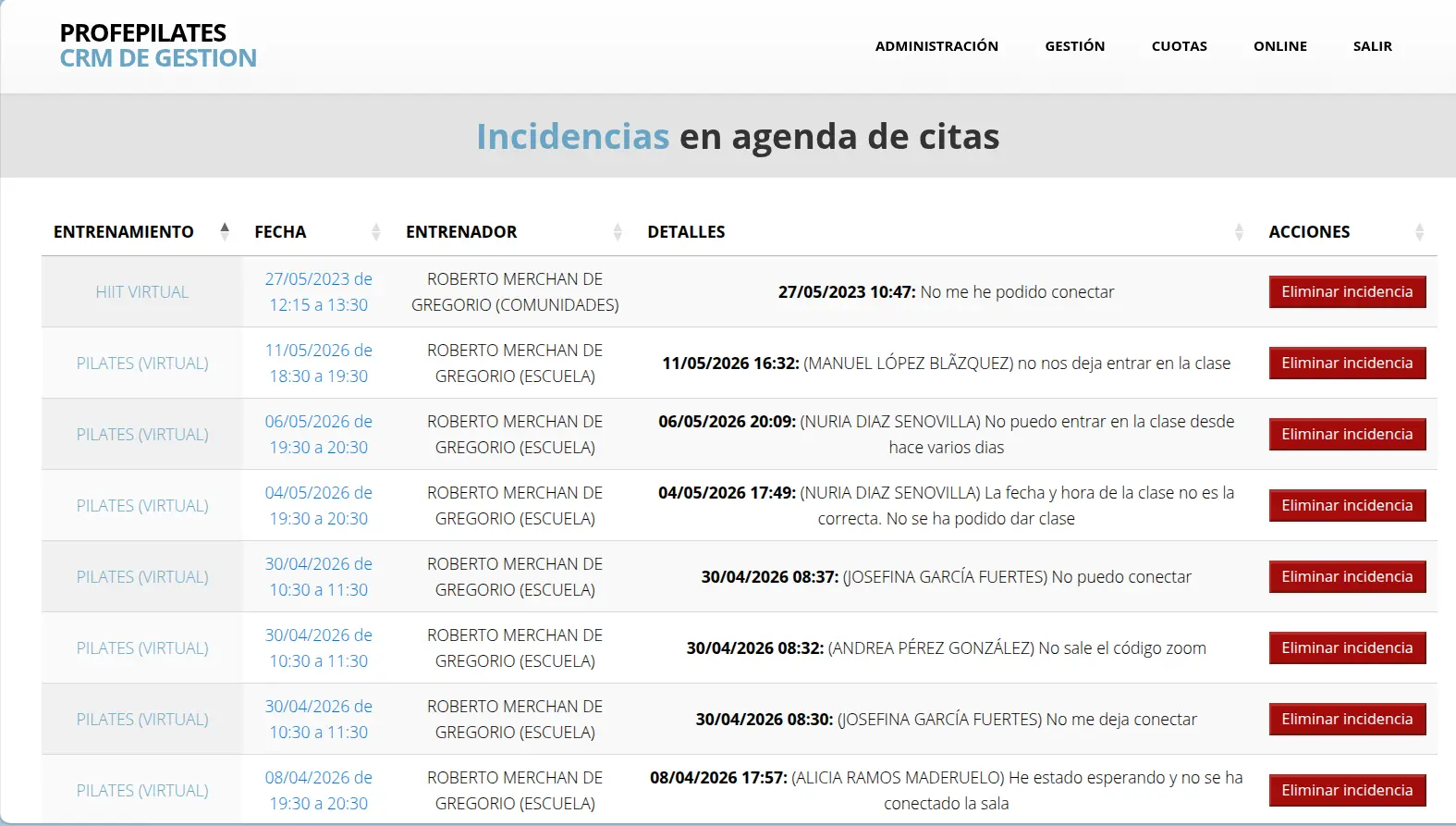 Captura de ProfePilates