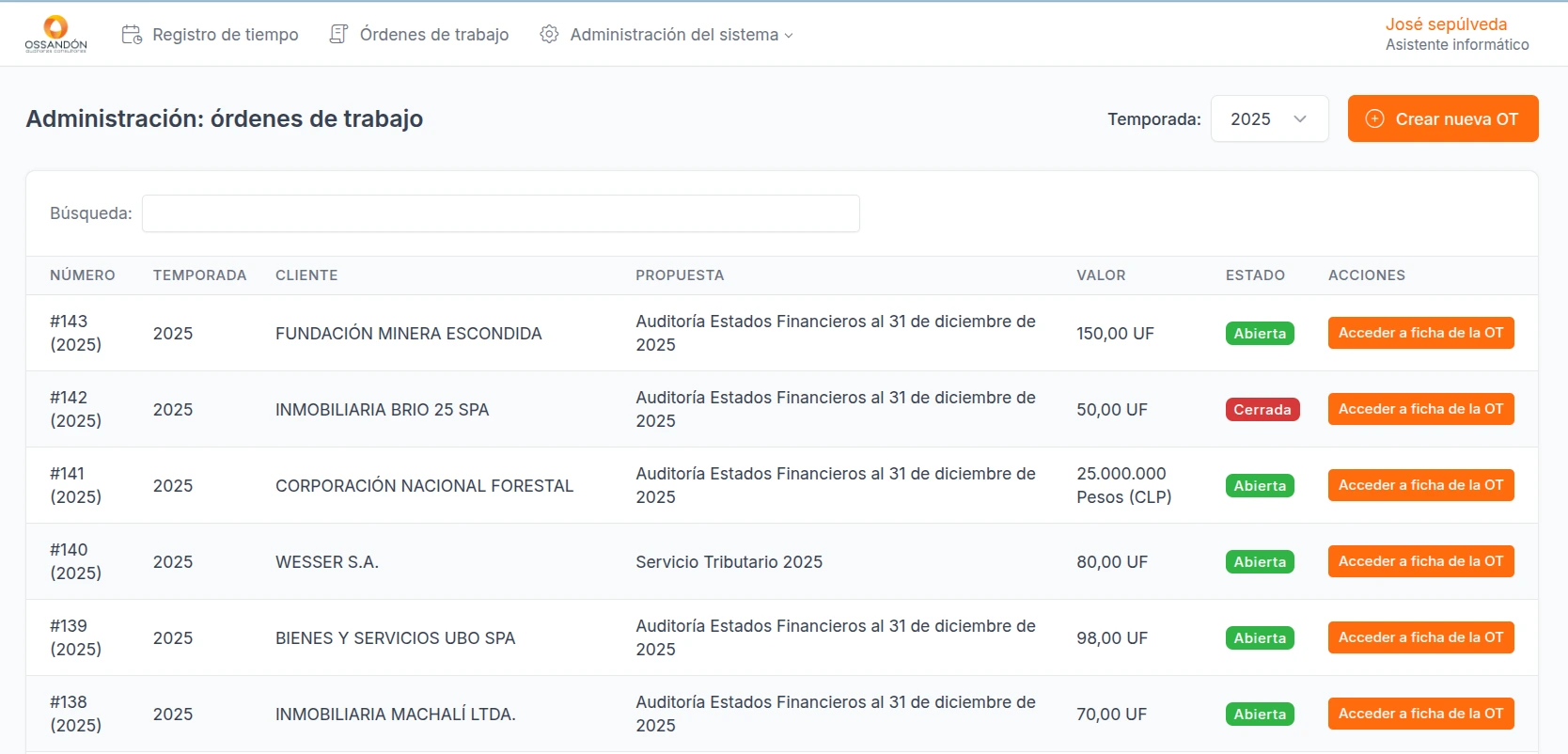 Captura de Registro de Tiempo